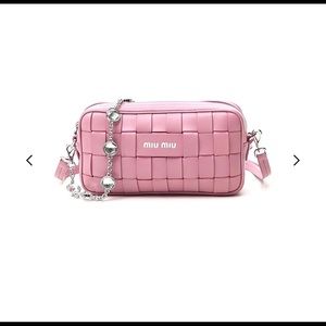 Miu Miu Woven Shoulder Bag.